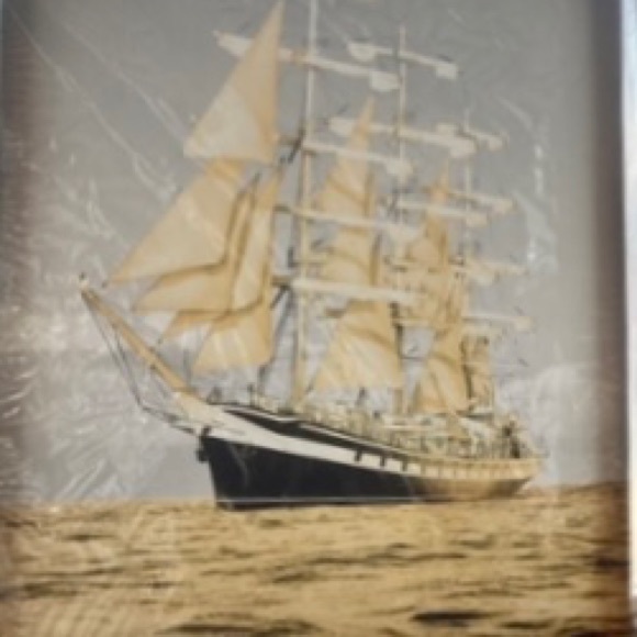 Golden Dolphins and Ship Wall Art - Picture 4 of 6